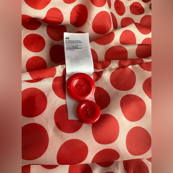 H&M Red Coat with Polka Dot Inner Lining - Picture 9 of 10